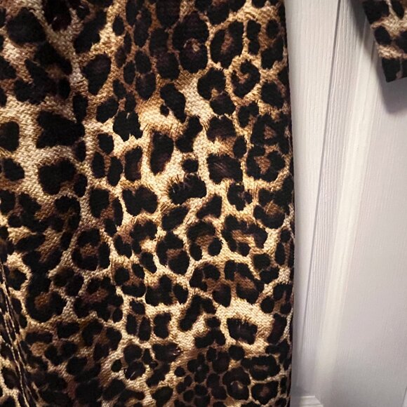 New York & Company Leopard Print Lace Front Dress Womens Size Medium 3/4 Sleeve - Picture 7 of 9